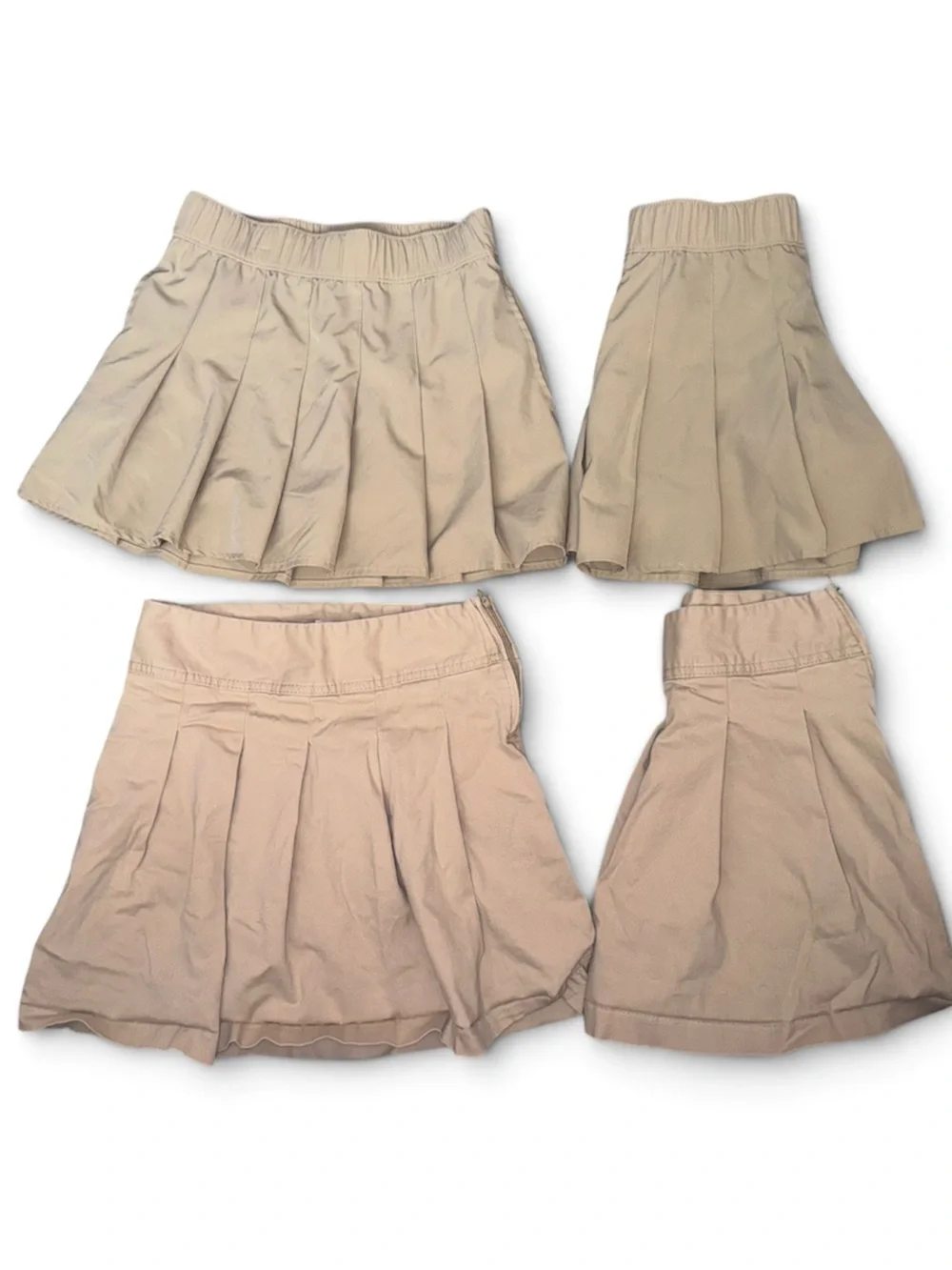 The Children’s Place Girls Size 10 Khaki Pleated School Uniform Skirts Lot of 4